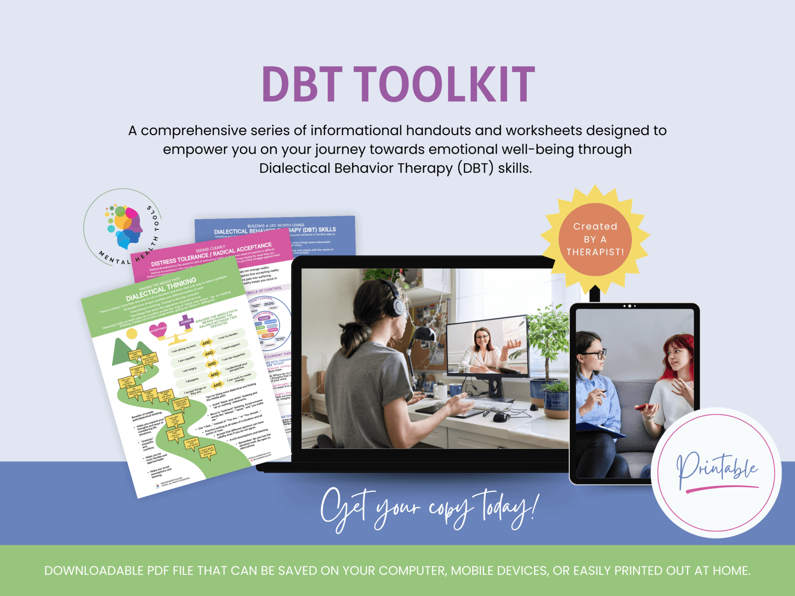 DBT Cheat Sheets Dialectical Behavior Therapy Reference Guide – Suzette ...