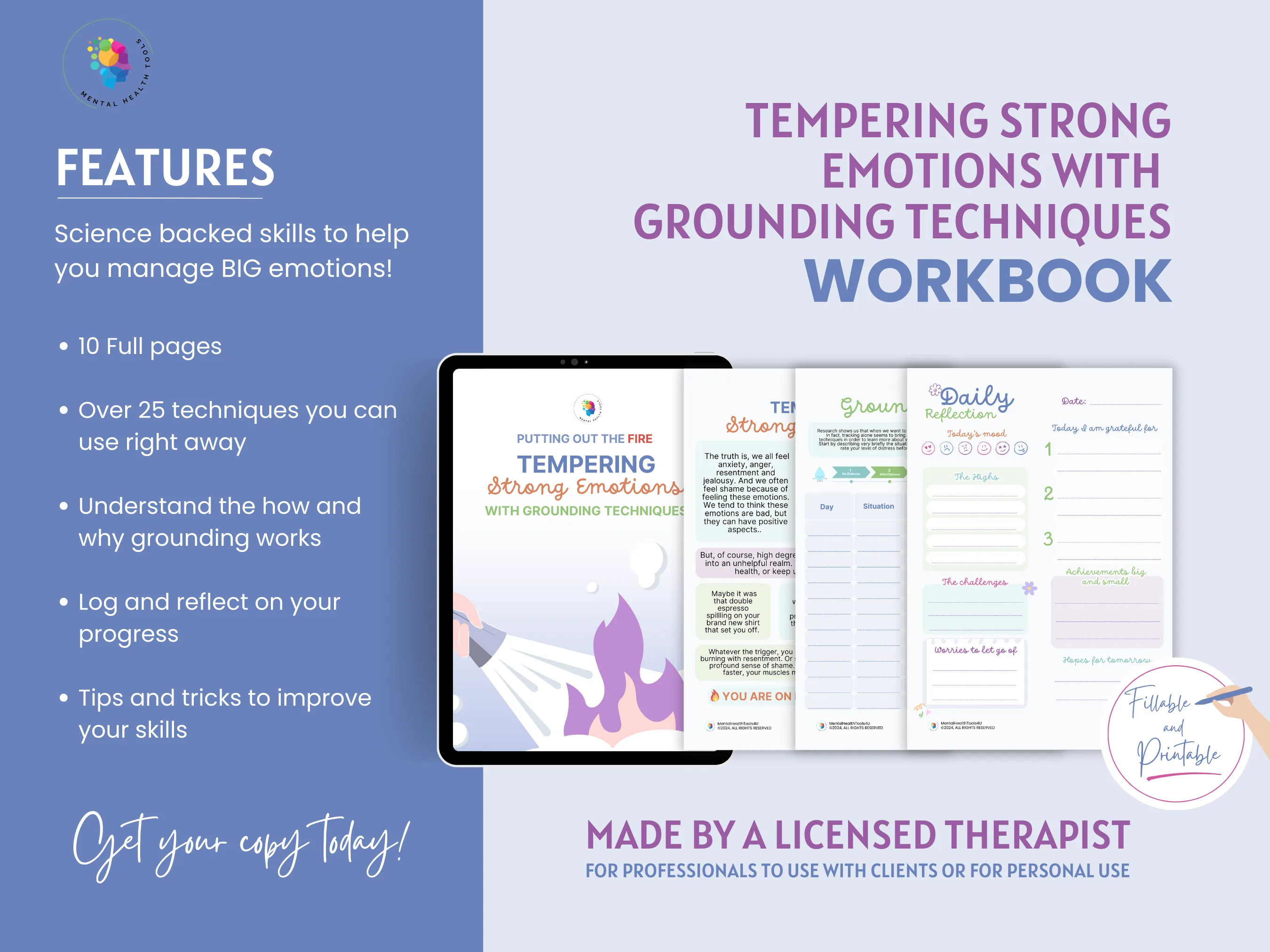 mental health grounding techniques workbook: manage anxiety, anger & strong emotions with dbt skills