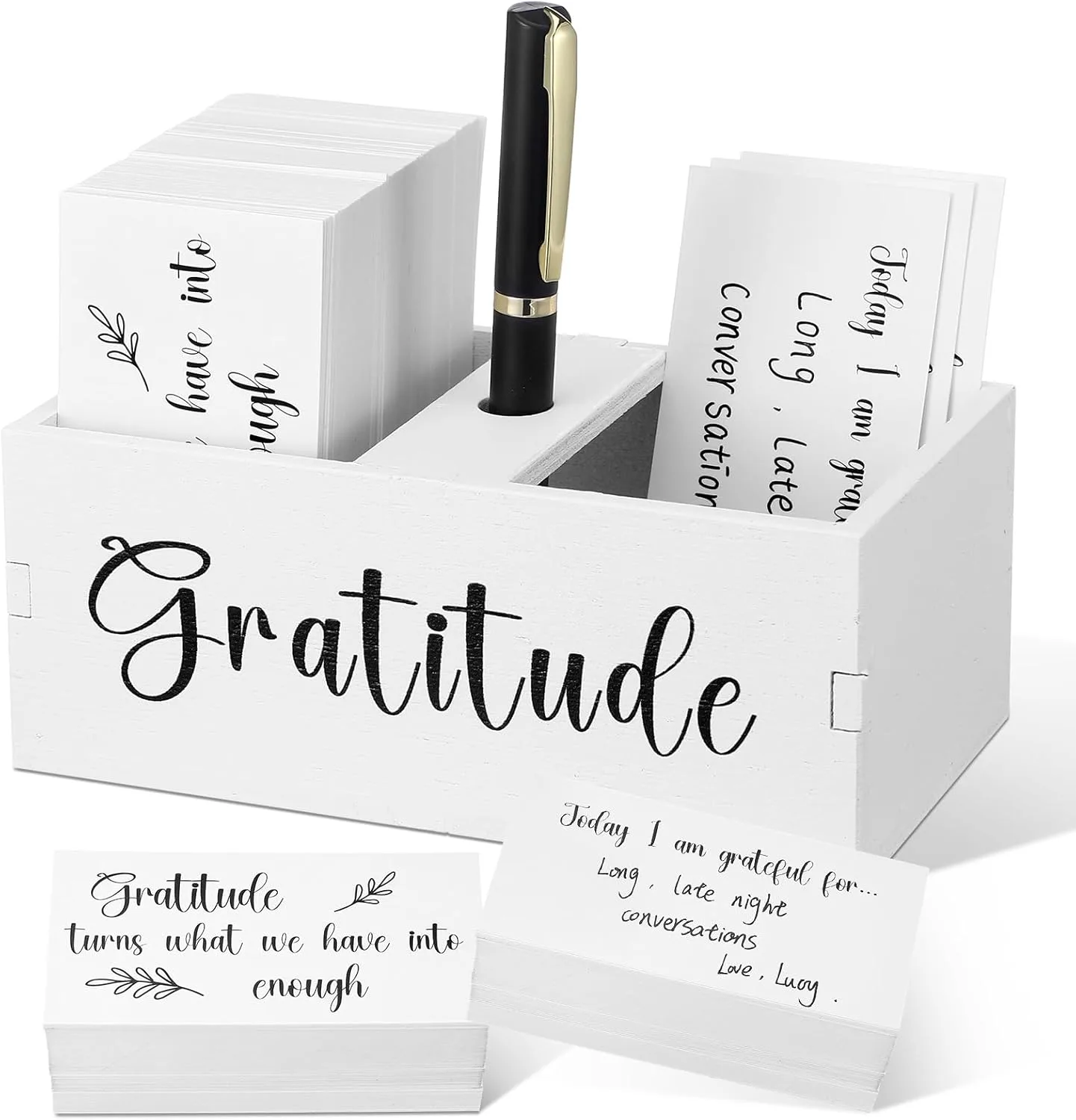 Clabby Gratitude Jar Gifts Include 200 Cards 1 Pen 1 Blessing Jar Wood Box Practice Thankful Appreciation Gratitude Note Cards Kit