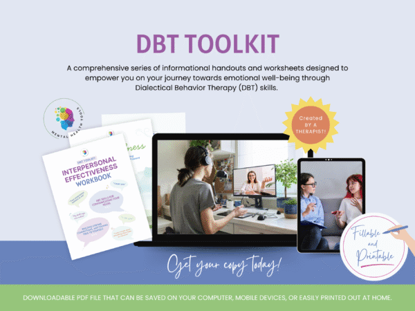 dbt skills toolkit bundle: mindfulness |radical acceptance |distress tolerance | interpersonal effectiveness | emotional regulation workbook