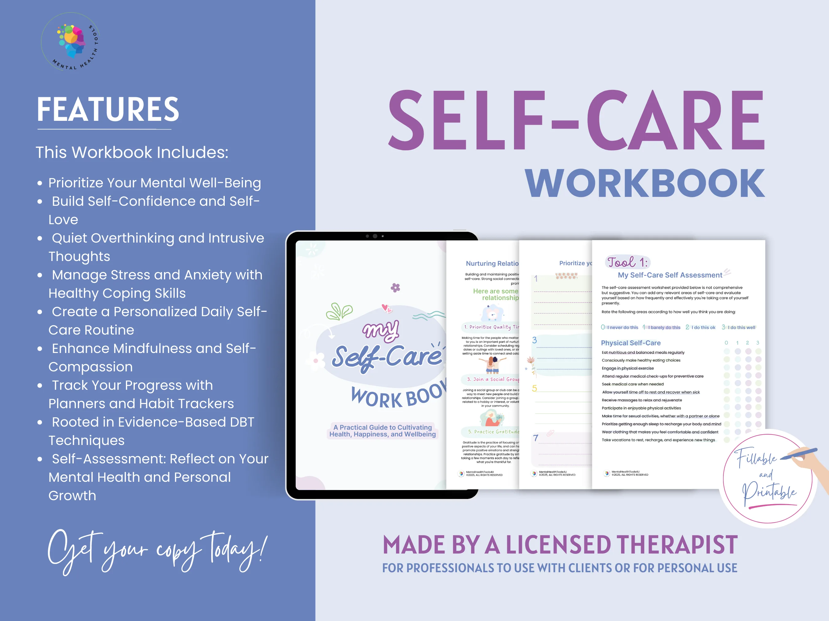 self care workbook for mental health