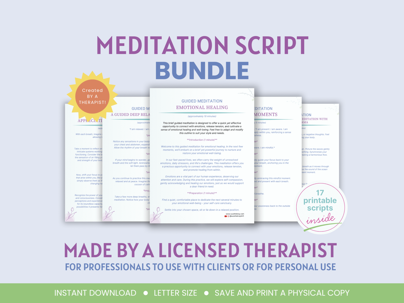 Guided Meditation Script Bundle: Anxiety Relief, Emotional Healing (PDF ...