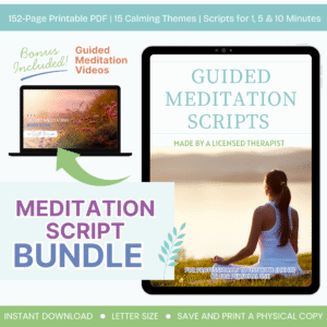 Guided Meditation Scripts: Calmness & Stress Relief (Printable PDF Bundle)