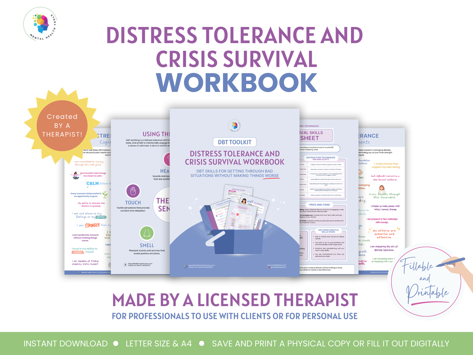 DBT Toolkit Crisis Survival Workbook 1 scaled Crisis and grounding starter pack DBT worksheets PDF