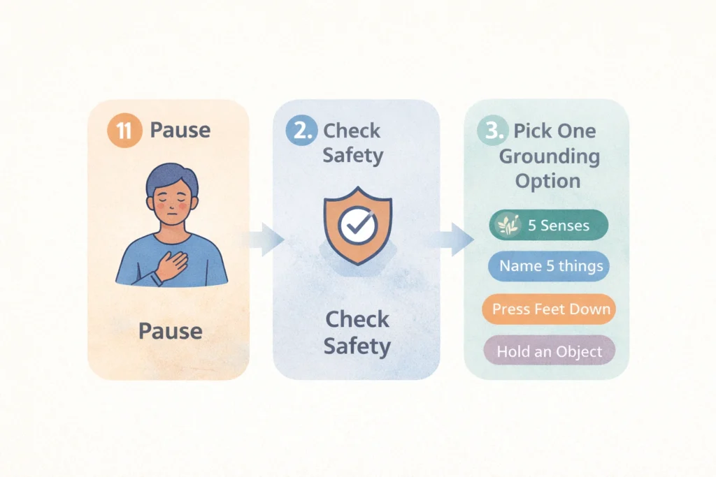 Grounding techniques to manage emotional overwhelm