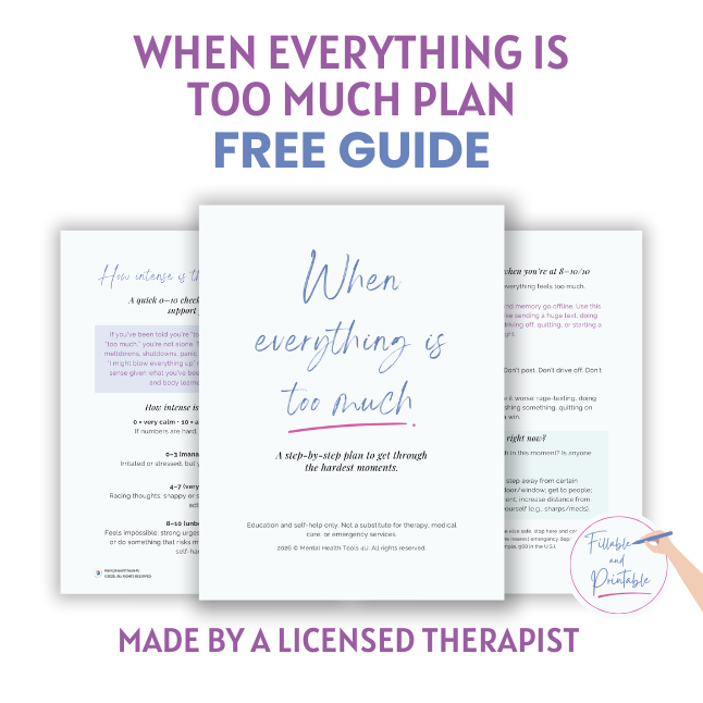 When Everything is Too Much Plan