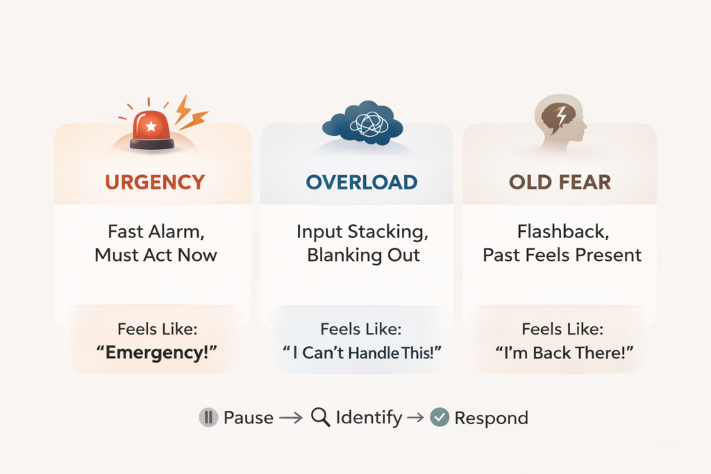 3 pattern map Urgency Overload Old Fear The 3-Pattern Map: Urgency / Overload / Old Fear
