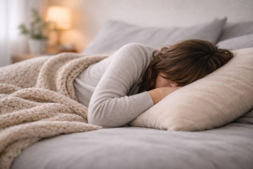 Autistic burnout concept shown by person resting and recovering from long term overload